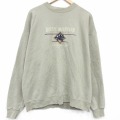 XL★古着 長袖 スウェット メンズ 90年代 90s ロッキーマウンテン 刺繍 大きいサイズ クルーネック USA製 薄緑他 ボーダー 26apr09