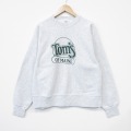 L★古着 長袖 スウェット メンズ 90年代 90s Toms リバースタイプ クルーネック USA製 薄グレー 霜降り 26apr10