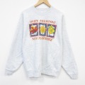 XL★古着 フルーツオブザルーム 長袖 スウェット メンズ 90年代 90s ニューハンプシャー クルーネック USA製 薄グレー 霜降り 26apr11
