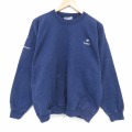 XL★古着 ヘインズ 長袖 スウェット メンズ 00年代 00s トヨタ クルーネック 紺 26apr11