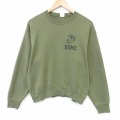 M★古着 長袖 スウェット メンズ90年代 90s ミリタリー USMC クルーネック USA製 薄緑 26apr11