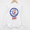 M★古着 フルーツオブザルーム 長袖 スウェット メンズ 80年代 80s 病院 ラグラン クルーネック USA製 白 26apr11