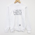 S★古着 フルーツオブザルーム 長袖 スウェット メンズ 90年代 90s CARPE DIEM ラグラン クルーネック 白 26apr11
