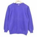 M★古着 ヘインズ 長袖 スウェット メンズ 90年代 90s 無地 ラグラン クルーネック USA製 紫 26apr11