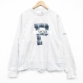 XL★古着 長袖 スウェット メンズ 90年代 90s P リバースタイプ クルーネック USA製 薄グレー 霜降り 26apr13