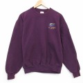 L★古着 長袖 スウェット メンズ 90年代 90s USVI クルーネック USA製 エンジ 26apr16