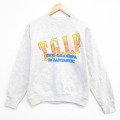 M★古着 フルーツオブザルーム 長袖 スウェット メンズ 90年代 90s TGIF クルーネック USA製 薄グレー 霜降り 26apr16
