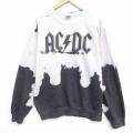 AC/DC 長袖スウェット ブリーチ加工 グレー XL | 古着