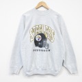 XL★古着 フルーツオブザルーム 長袖 スウェット メンズ 90年代 90s NFL ピッツバーグスティーラーズ ラグラン クルーネック USA製 薄グレー 霜降り アメフト スーパーボウル 26apr17