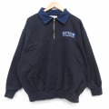 XL★古着 長袖 ハーフジップ スウェット メンズ 00年代 00s TTO 大きいサイズ コットン 襟付き USA製 黒 26apr17