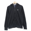 L★古着 ナイキ NIKE 長袖 フルジップ スウェット パーカー メンズ ワンポイントロゴ 黒 26apr18