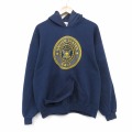 L★古着 長袖 スウェット パーカー メンズ 00年代 00s ミリタリー USネイビー リフレクター 紺 26apr18