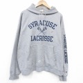 XL★古着 チャンピオン champion 長袖 スウェット パーカー メンズ 00年代 00s ラクロス 大きいサイズ 薄グレー 霜降り 26apr22