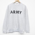 XL★古着 長袖 スウェット メンズ 00年代 00s ミリタリー アーミー ARMY クルーネック USA製 薄グレー 霜降り 26apr22