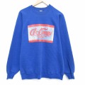 L★古着 長袖 スウェット メンズ 90年代 90s Omega ラグラン クルーネック USA製 青 26apr22