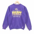 S★古着 長袖 スウェット メンズ 90年代 90s NFL ミネソタバイキングス クルーネック 紫 アメフト スーパーボウル 26apr22