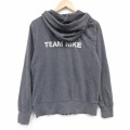 M★古着 ナイキ NIKE 長袖 フルジップ スウェット パーカー メンズ チーム 濃グレー 霜降り 26apr22