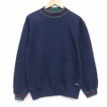 M★古着 ジャンスポーツ 長袖 スウェット メンズ 90年代 90s 無地  モックネック ハイネック USA製 紺【spe】 26apr22