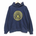 L★古着 長袖 スウェット パーカー メンズ 90年代 90s ミリタリー USネイビー リフレクター USA製 紺 26apr22