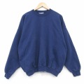 XL★古着 ヘインズ 長袖 スウェット メンズ 00年代 00s 無地 大きいサイズ クルーネック 紺 26apr22