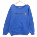 L★古着 カーハート 長袖 スウェット メンズ ビッグロゴ クルーネック 青 26apr23