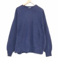 XL★古着 長袖 スウェット メンズ 00年代 00s 無地  リバースタイプ 大きいサイズ クルーネック 紺 26apr23