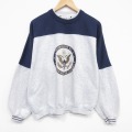 L★古着 長袖 スウェット メンズ 90年代 90s ワシントンDC クルーネック 薄グレー他 霜降り 26apr24