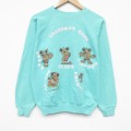 M★古着 ヘインズ 長袖 スウェット メンズ 80年代 80s クマ ラグラン クルーネック USA製 薄緑 26apr24