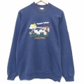 L★古着 ブラー二― 長袖 スウェット メンズ 90年代 90s アイルランド 刺繍 ラグラン クルーネック アイルランド製 薄紺 26apr24