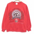 L★古着 長袖 スウェット メンズ 90年代 90s ウィスコンシンバジャーズ クルーネック USA製 赤 26apr20