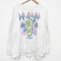 XL★古着 長袖 ロック バンド スウェット メンズ 大きいサイズ デフレパード クルーネック 白 26apr20