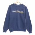 M★古着 フルーツオブザルーム 長袖 スウェット メンズ 80年代 80s Life クルーネック USA製 紺 26apr27
