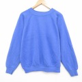 L★古着 長袖 スウェット メンズ 90年代 90s 無地 ラグラン クルーネック USA製 薄紺 26apr27
