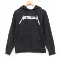 S★古着 長袖 ロック バンド スウェット パーカー メンズ メタリカ 黒 26apr27