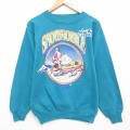 M★古着 TULTEX 長袖 スウェット メンズ 90年代 90s スノーモービル クルーネック USA製 青緑 26apr27
