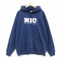 XL★古着 ナイキ NIKE 長袖 スウェット パーカー メンズ 00年代 00s NIC 大きいサイズ 紺 26apr28