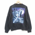 フルーツオブザルーム 90s 長袖スウェット オオカミ ブラック L | 古着
