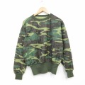 XL★古着 SAFTBAK 長袖 トップス メンズ 90年代 90s ウッドランドカモ クルーネック USA製 緑他 迷彩 26may01