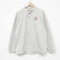 XL★古着 長袖 トップス メンズ 90年代 90s クラシック コットン モックネック ハイネック USA製 薄グレー 霜降り 26may01