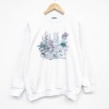 NORTHERN REFLECTIONS 00s 長袖スウェット 花 ホワイト L | 古着