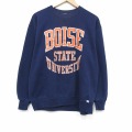 L★古着 ラッセル 長袖 スウェット メンズ 90年代 90s BOISE カレッジ クルーネック USA製 紺 26may02