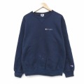 チャンピオン 90s 長袖スウェット ワンポイントロゴ ネイビー L | 古着