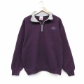 ウィルソン 90s 長袖スウェット ワンポイントロゴ パープル L | 古着