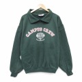 80s ハーフジップスウェット CAMPUS グリーン XL | 古着