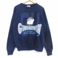 90s 長袖スウェット ジョージタウンホーカーズ ネイビー M | 古着