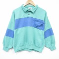 90s 長袖スウェット ツートンカラー ライトブルー XL | 古着
