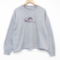 90s 長袖スウェット Y2K刺繍 グレー XL | 古着