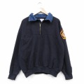 00s ハーフジップスウェット ヒジ当て ブラック XL | 古着