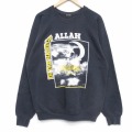 90s ラグランスウェット ALLAH ブラック XL | 古着