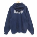 ミリタリー 90s 長袖パーカー リフレクター ネイビー XL | 古着